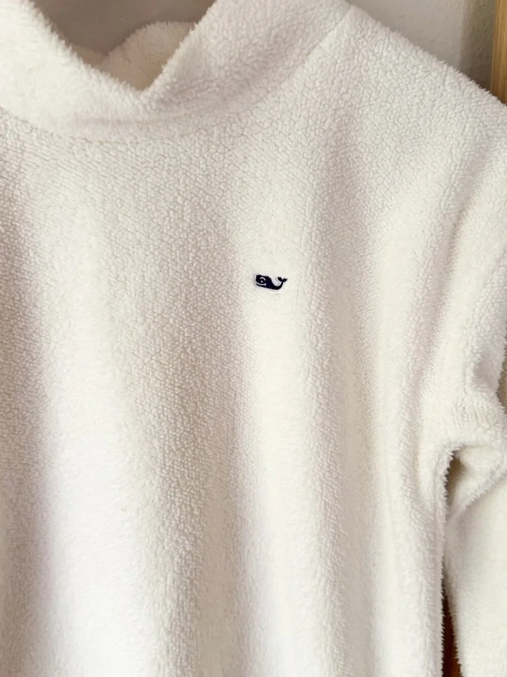 Vineyard Vines Sherpa Pullover Sweatshirt White Whale Logo Size XL Youth Girls